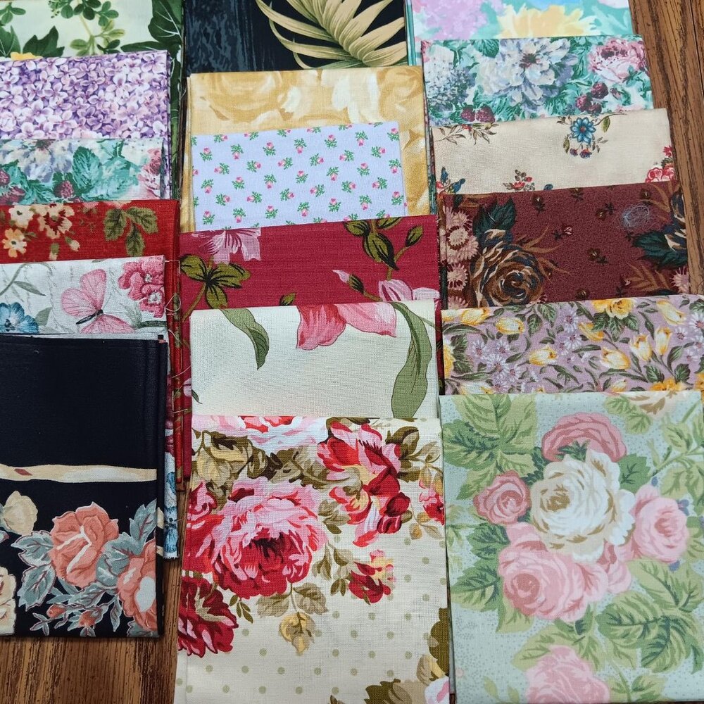 26 Assorted Floral Fat Quarters , Lilacs, Lillies, Roses New Fabric